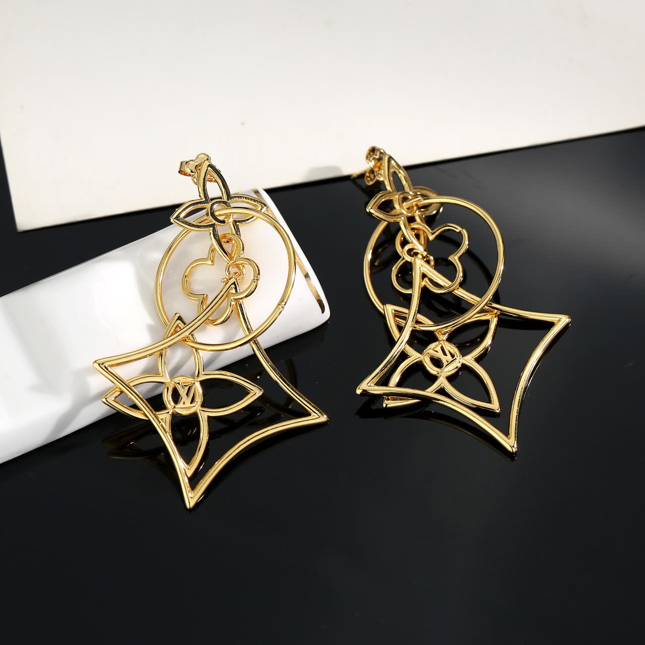 Louis Vuitton Gold Tone Earrings